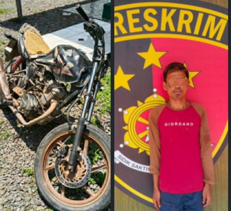 Aksi Pencurian  Sepeda Motor Terekam CCTV, Pelaku Berhasil  Dibekuk Polsek Indralaya 