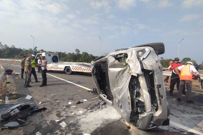 Ini Penyebab Rombongan Pengurus KONI Ogan Ilir Mengalami Kecelakaan di Tol Indraprabu