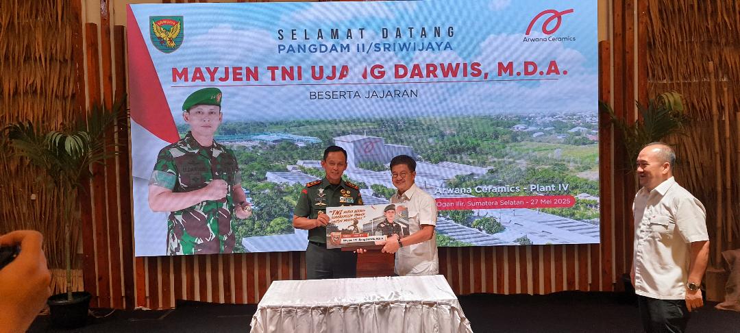 PT Arwana Tanda Tangani MoU Bersama Kodam II/Sriwijaya, Hibah 10.000 Keramik
