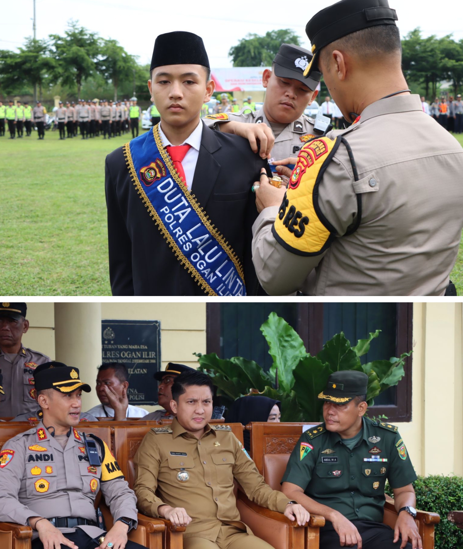 Siswa SMAN 1 Indralaya Disematkan  Pada Gelar Pasukan Keselamatan Musi 2024 Polres Ogan Ilir.