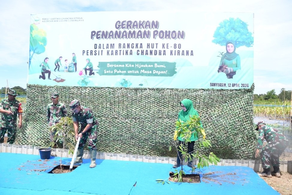 Hijaukan Negeri, Korem 044/Gapo Gelar Gerakan Penanaman Pohon