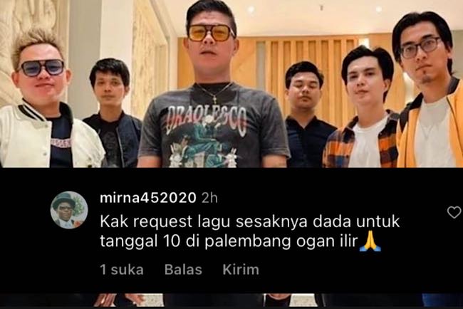 Belum Manggung Andika Kangen Band Diminta Netizen Bawakan Lagu Sesak Dada Saat Tampil di Ogan Ilir Malam Ini 