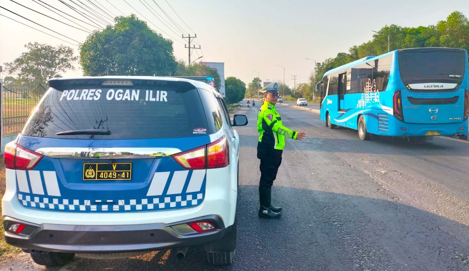 Sat Lantas Polres Ogan Ilir, Patroli Beat Siang Tertibkan Lalu Lintas