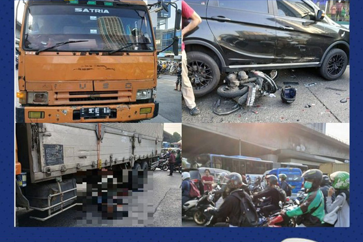 Kecelakaan Beruntun di Lampu Merah Slipi, Tronton Seruduk 8 Kendaraan