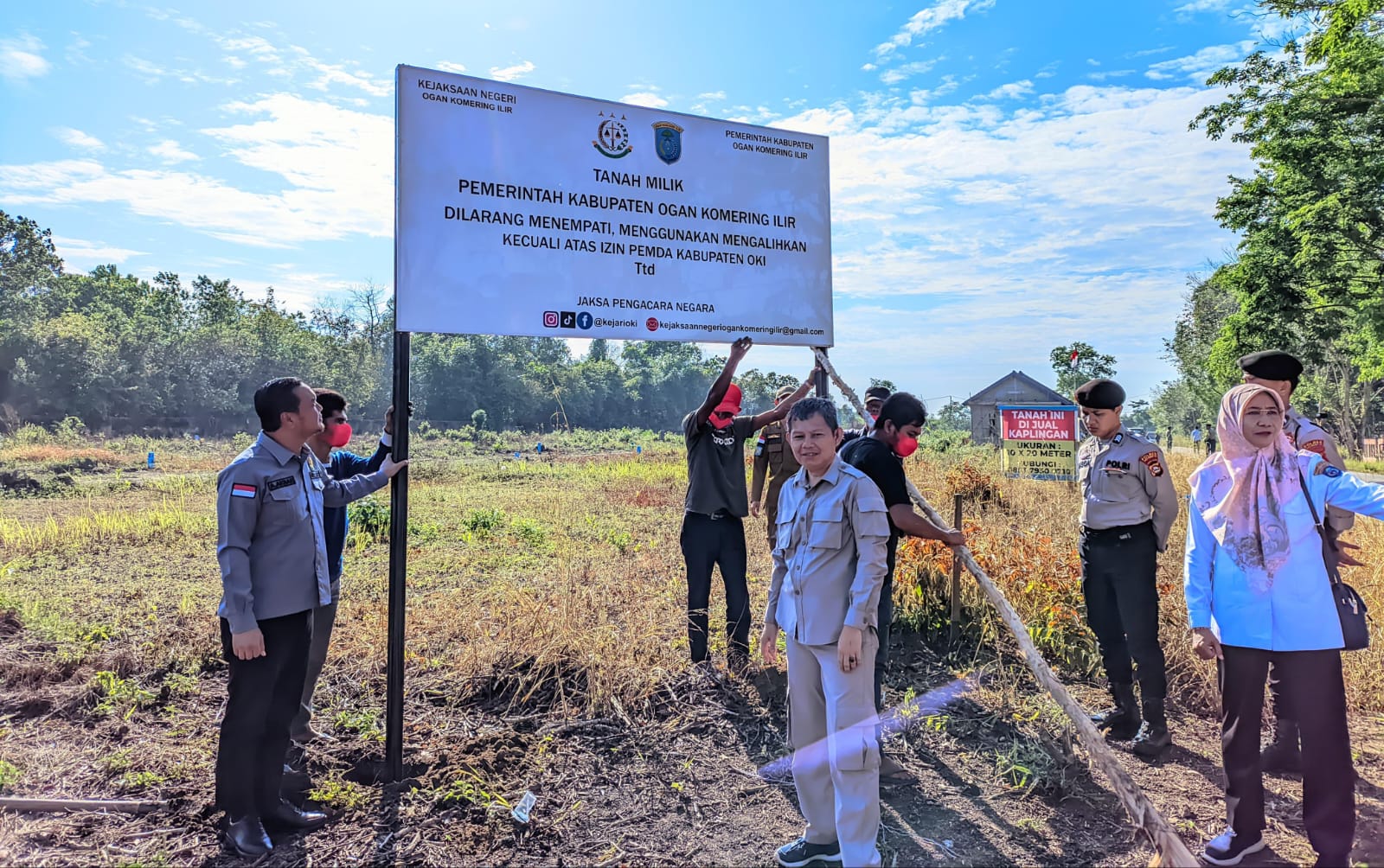 Lahan SMKN 3 Kayuagung Digugat, JPN Kejari OKI Pasang Plang