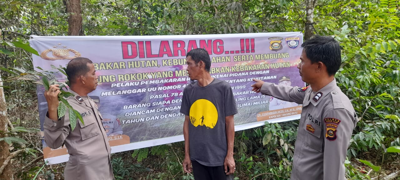 Cuaca Panas, Minim Hujan, Polsek Tanjung Batu Gencar Lakukan Patroli Terpadu Cegah Karhutla