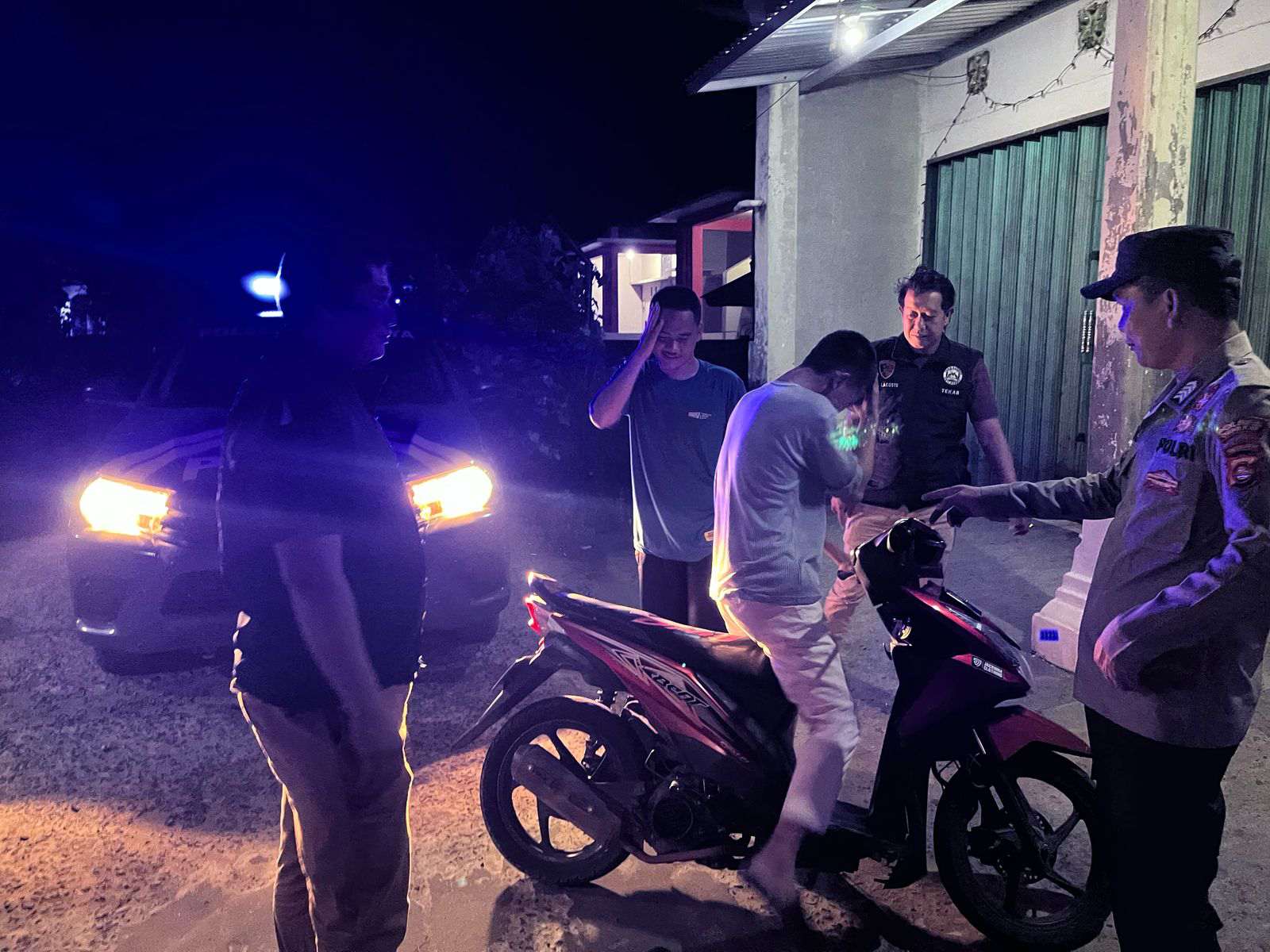 Ciptakan Kondusifitas dan Keamanan, Polsek Indralaya Lakukan Patroli Malam