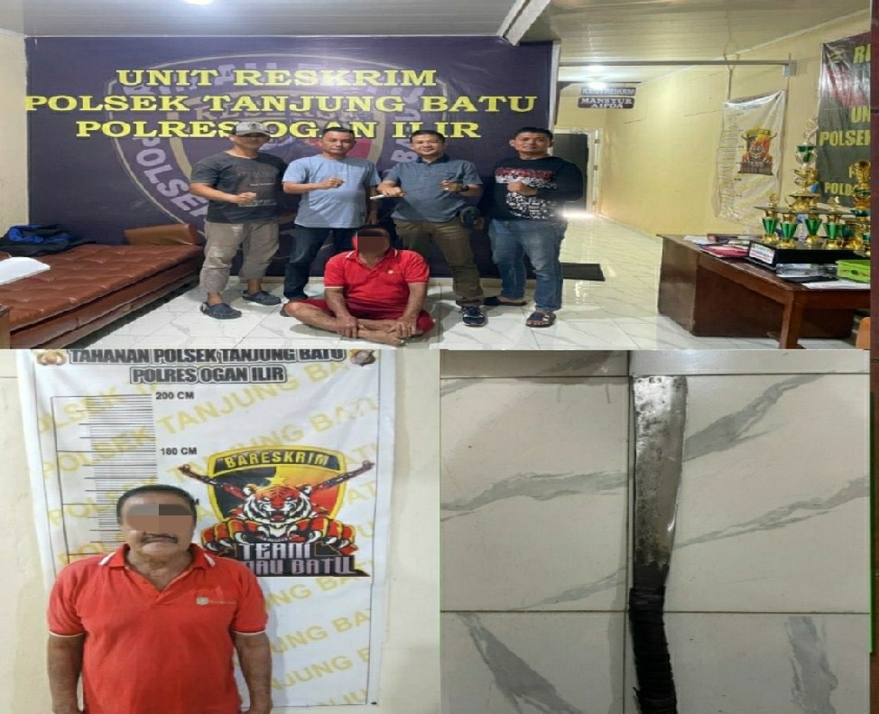 Tukang Kayu Bacok Warga, Polsek Tanjung Batu Polres Ogan Ilir Tangkap Pelakunya 