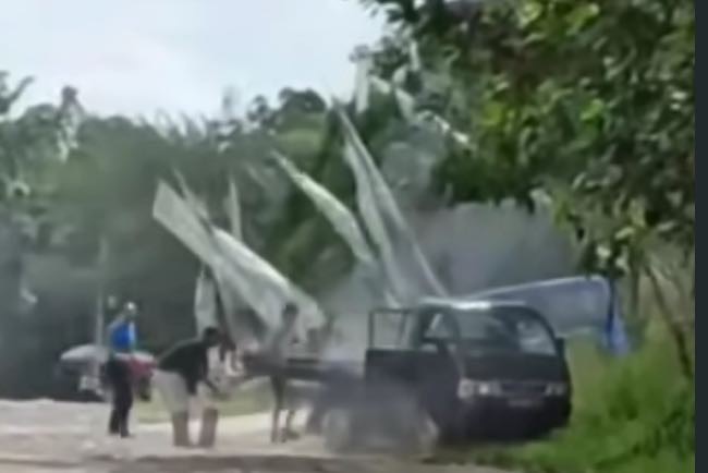 Heboh, Mobil Terbakar di Depan SPBU Lingkar Timur Kota Prabumulih, Polisi Sudah ke TKP tapi Tak Ada Mobil itu 