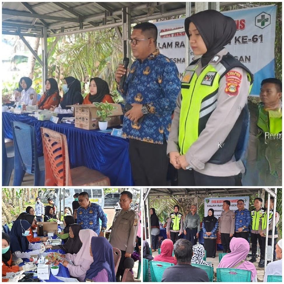 Puskesmas  Timbangan-Poliklinik Polres Ogan Illr Gelar  Cek Kesehatan  Gratis,  Semarak  HKN ke-61