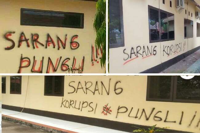 Kok Berani Ya, Oknum Polisi Corat-coret Dinding Kantornya dengan Tulisan ‘Sarang Korupsi dan Pungli’