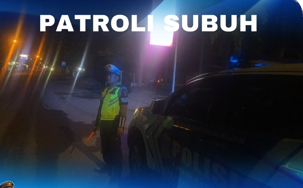 Satlantas Polres Ogan Ilir Gelar Patroli Beat Subuh di Jalur Lintas Timur