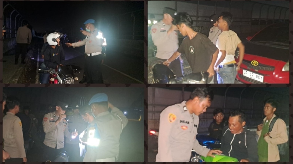 Polsek Pemulutan Gelar KRYD Malam Hari, Jaga Kamtibmas Tetap Kondusif