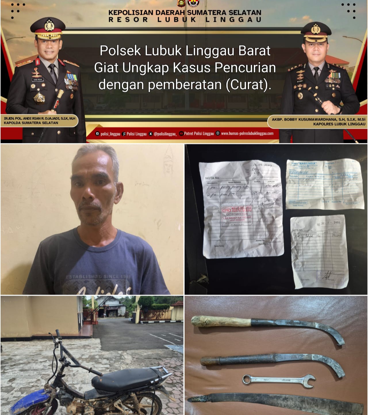 Polsek Lubuklinggau Barat Berhasil Tangkap Pelaku Bobol Rumah