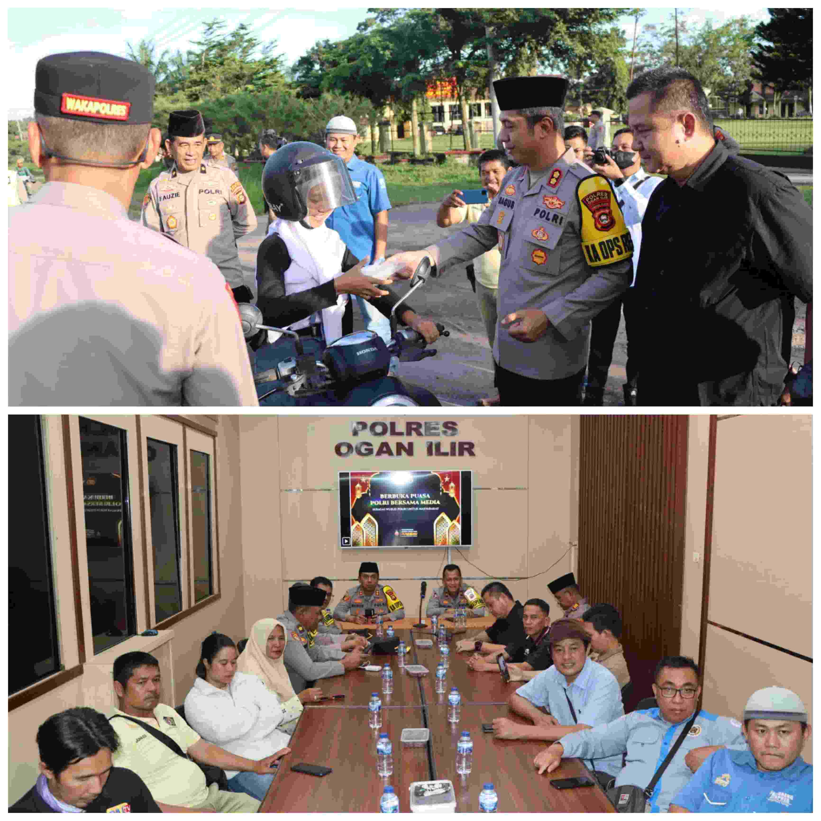 Polres Ogan Ilir Gelar Berbagi Takjil dan Buka Puasa Bersama Media