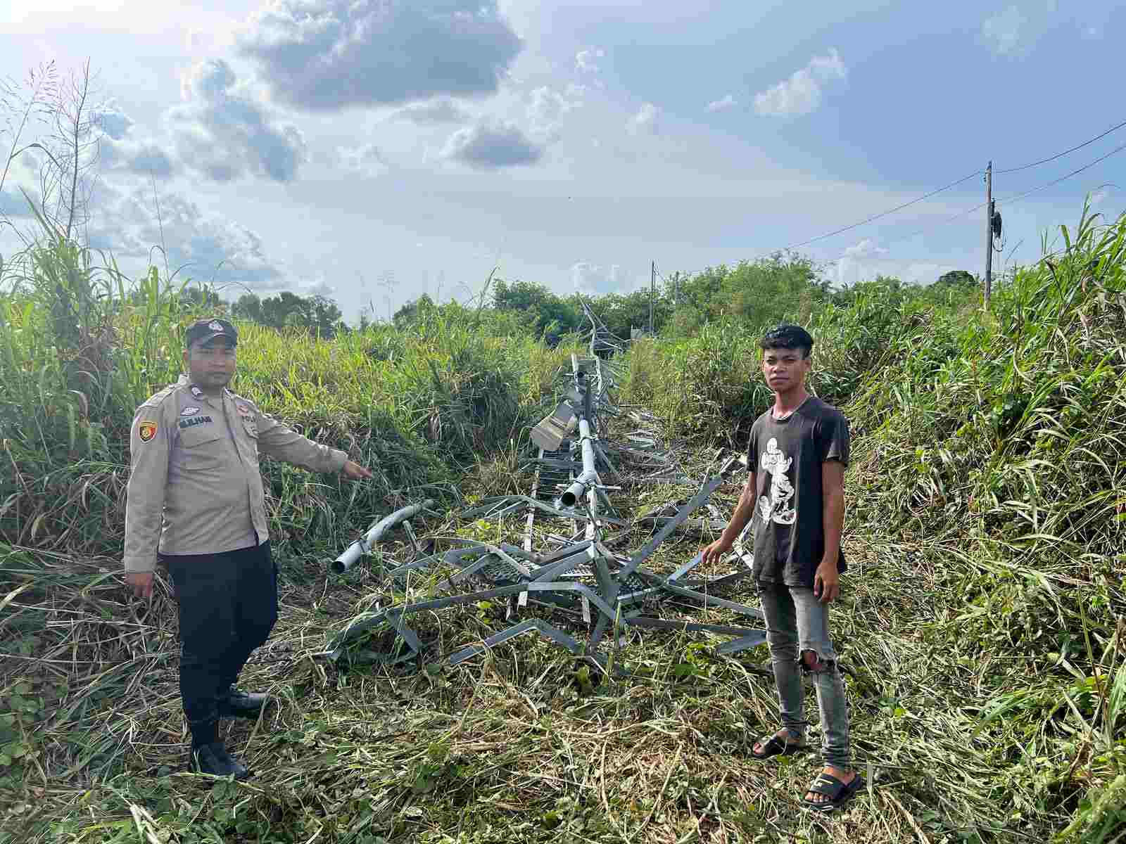 Tower XL dan Smartfren di Indralaya Roboh, Polsek Cek Ke Lokasi