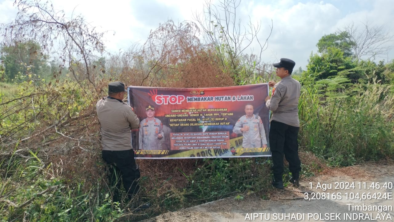 Polsek Indralaya Tingkatkan Patroli dan Edukasi, Cegah Karhutla