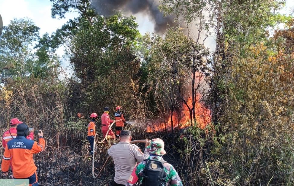 Karhutla di Sungai Rambutan Ogan Ilir Berkobar