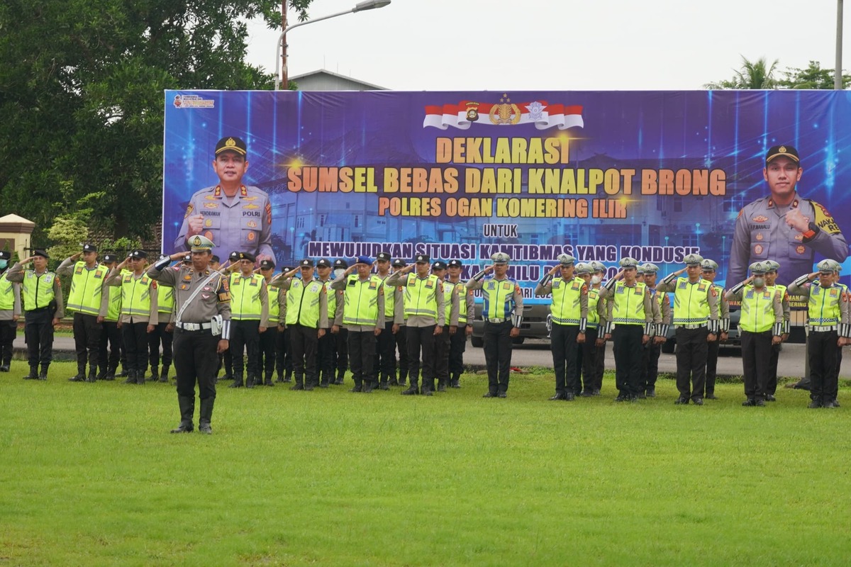 Dukung Bebas Knalpot Brong, Polres OKI Gelar Deklarasi