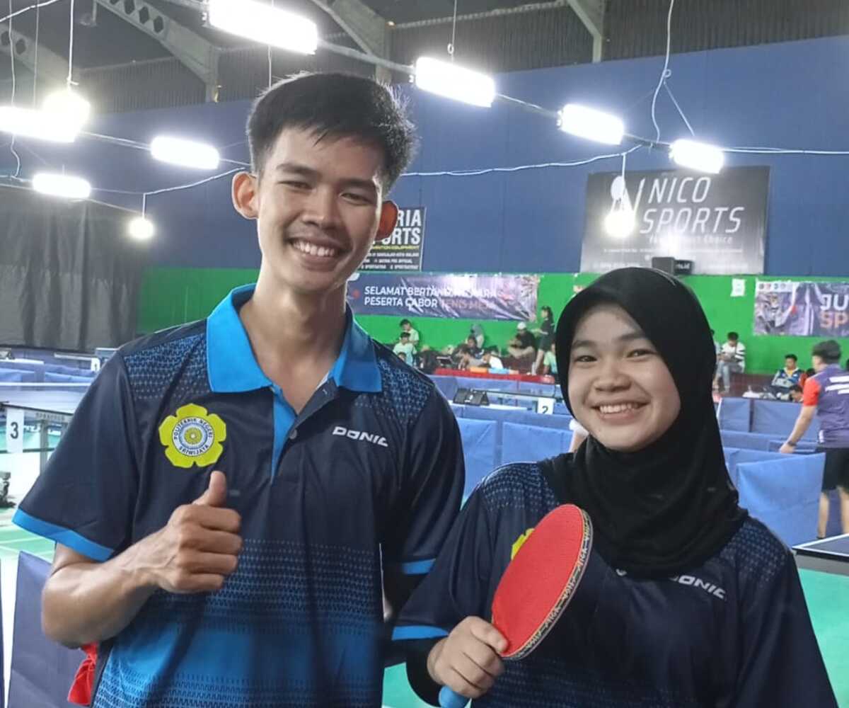 Ulib Jaka/Alicia, Juara Ganda Campuran Porseni Tenis Meja Politeknik Negeri Nasional