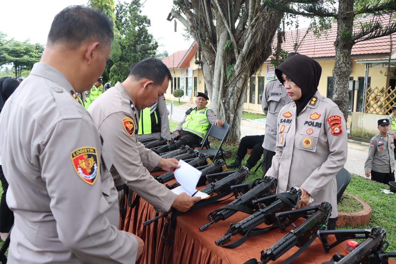 Polda Sumsel Lakukan Pemeriksaan Senpi Dinas Polres Ogan Ilir