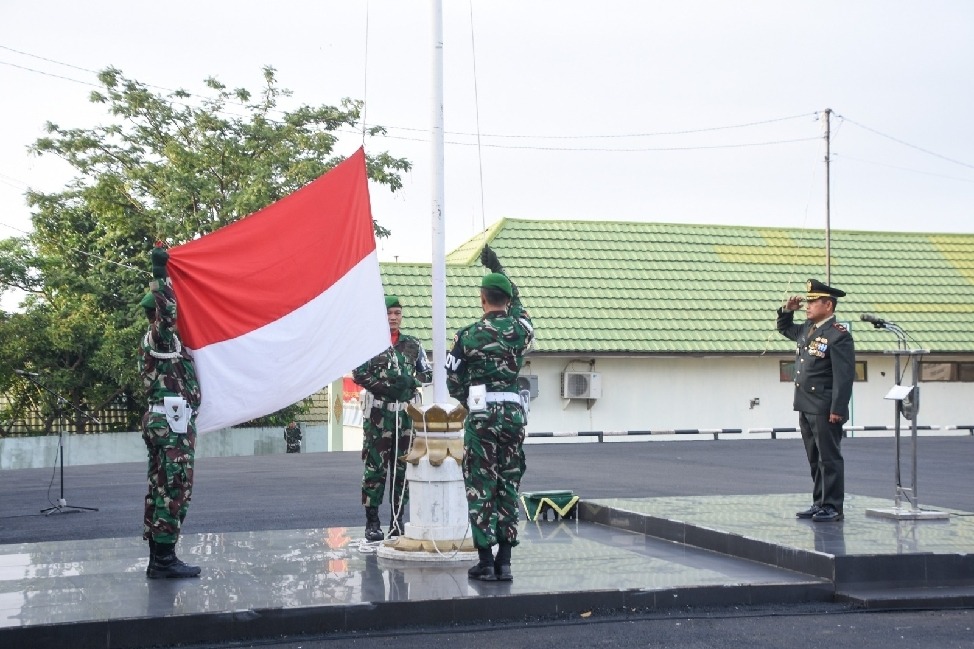 Korem 044/Gapo Gelar Upacara Peringatan HUT Ke 80 Kemerdekaan RI