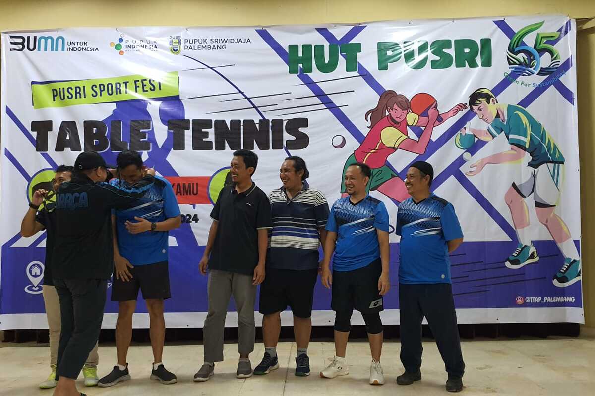 Pusri Def Juara Tenis Meja HUT Pusri ke-65