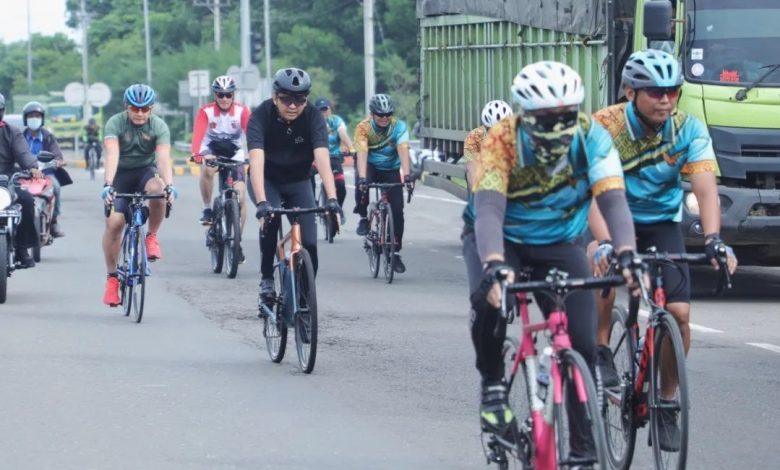 Bupati Panca Sambut Kunker Pangdam II Sriwijaya dengan Gowes Bersama