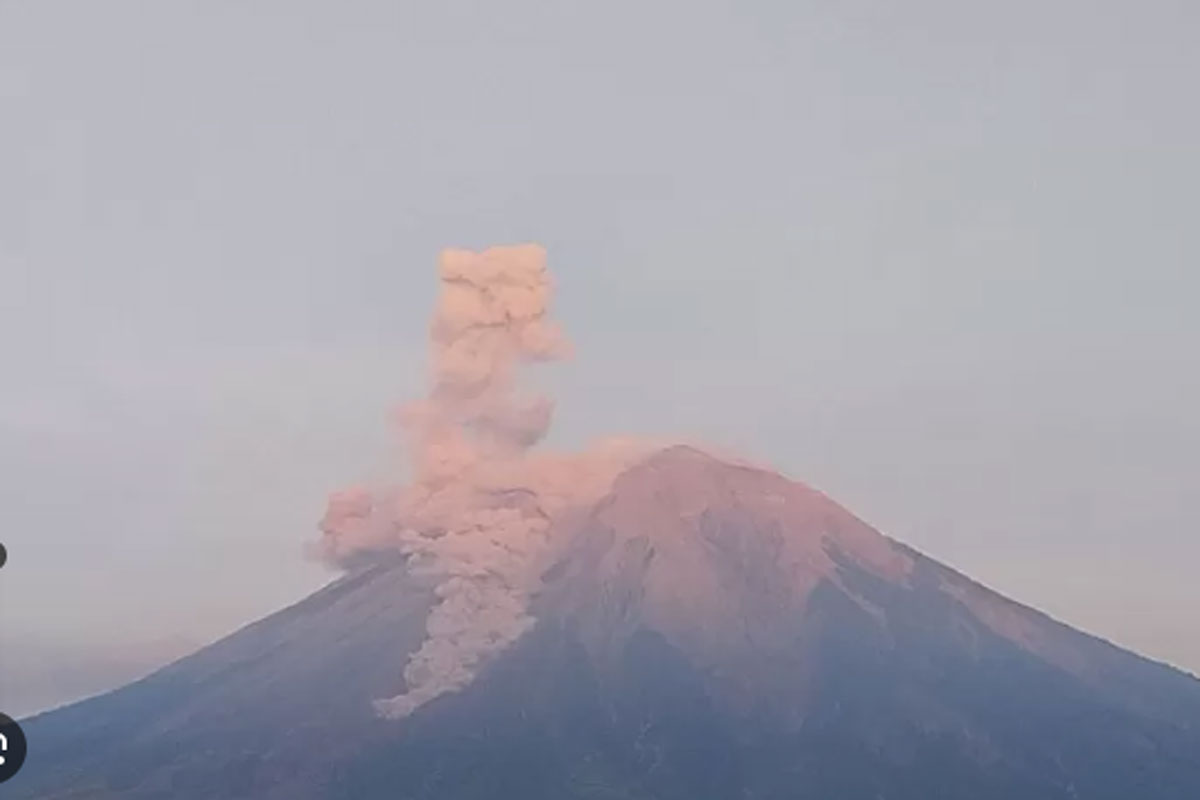 Gunung  Semeru Kembali Erupsi, Status Siaga