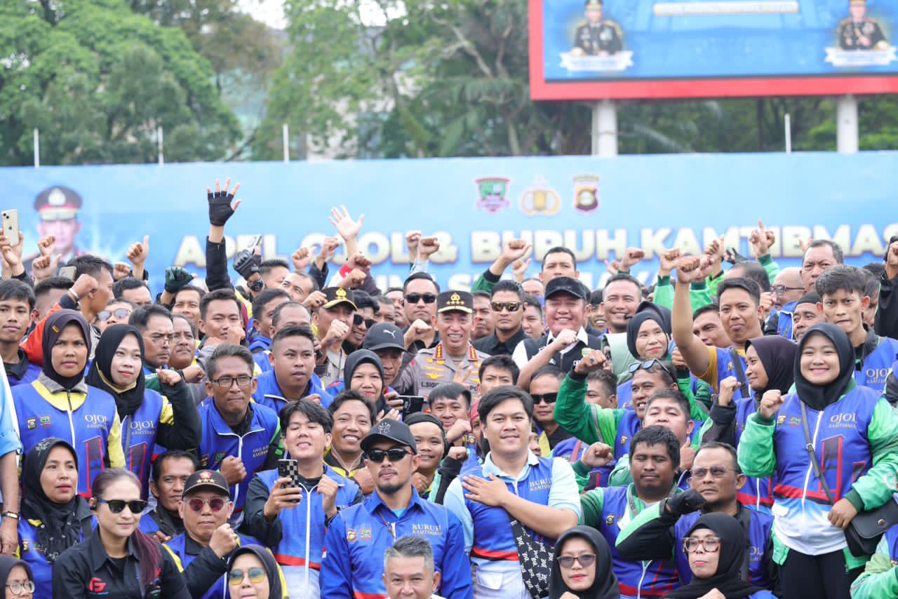 5.000 Ojol dan Buruh di Palembang Apel Bersama Kapolri
