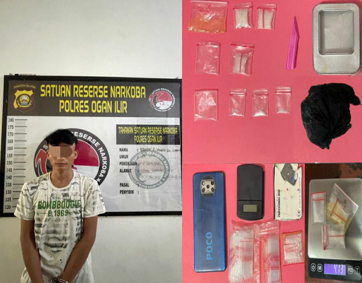Simpan Sabu 4,13 gram, Pemuda Bangun Jaya Ogan Ilir Diciduk di Rumahnya