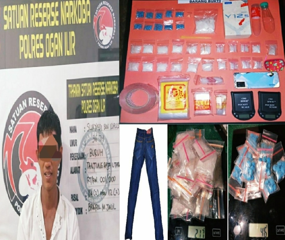Sat Narkoba Polres Ogan Ilir Amankan 22 Paket Sabu dan 101 Butir Ineks Dari Tangan Pelaku
