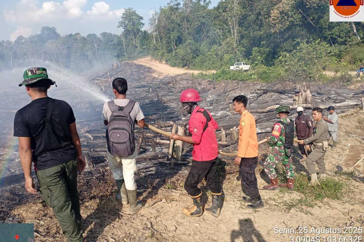 Karhutla di Sungai Keruh Berhasil Dipadamkan, Bupati Muba Motivasi Tim Gabungan