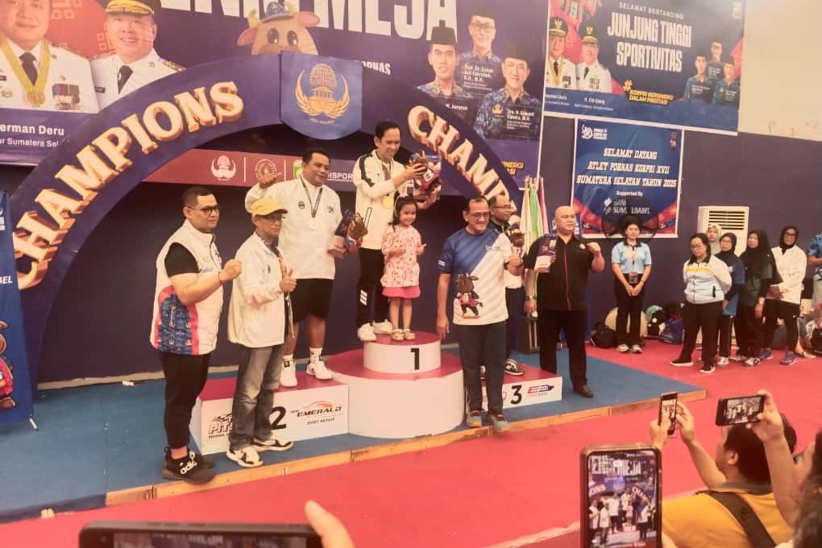 Nomor Tunggal Tenis Meja Pornas Korpri Sumsel 2025, 4 Provinsi Berbagi Emas