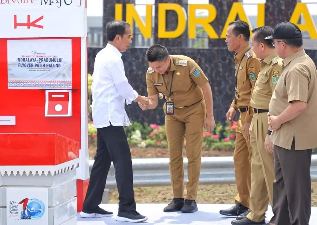 Bupati Panca Mendampingi Presiden Jokowi Resmikan Tol Indralaya-Prabumulih.