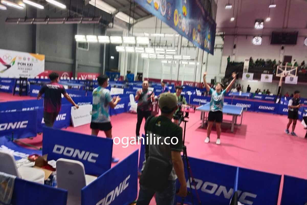 Tenis Meja PON Aceh-Sumut: Tumbangkan Jabar, Tim Beregu Putra Lampung Tantang Jatim di Final