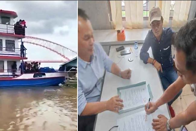 Sepakat Damai, Rumah Rakit Ditabrak Kapal Wisata Segentar Alam Segera Diperbaiki Dinas Perhubungan Palembang  