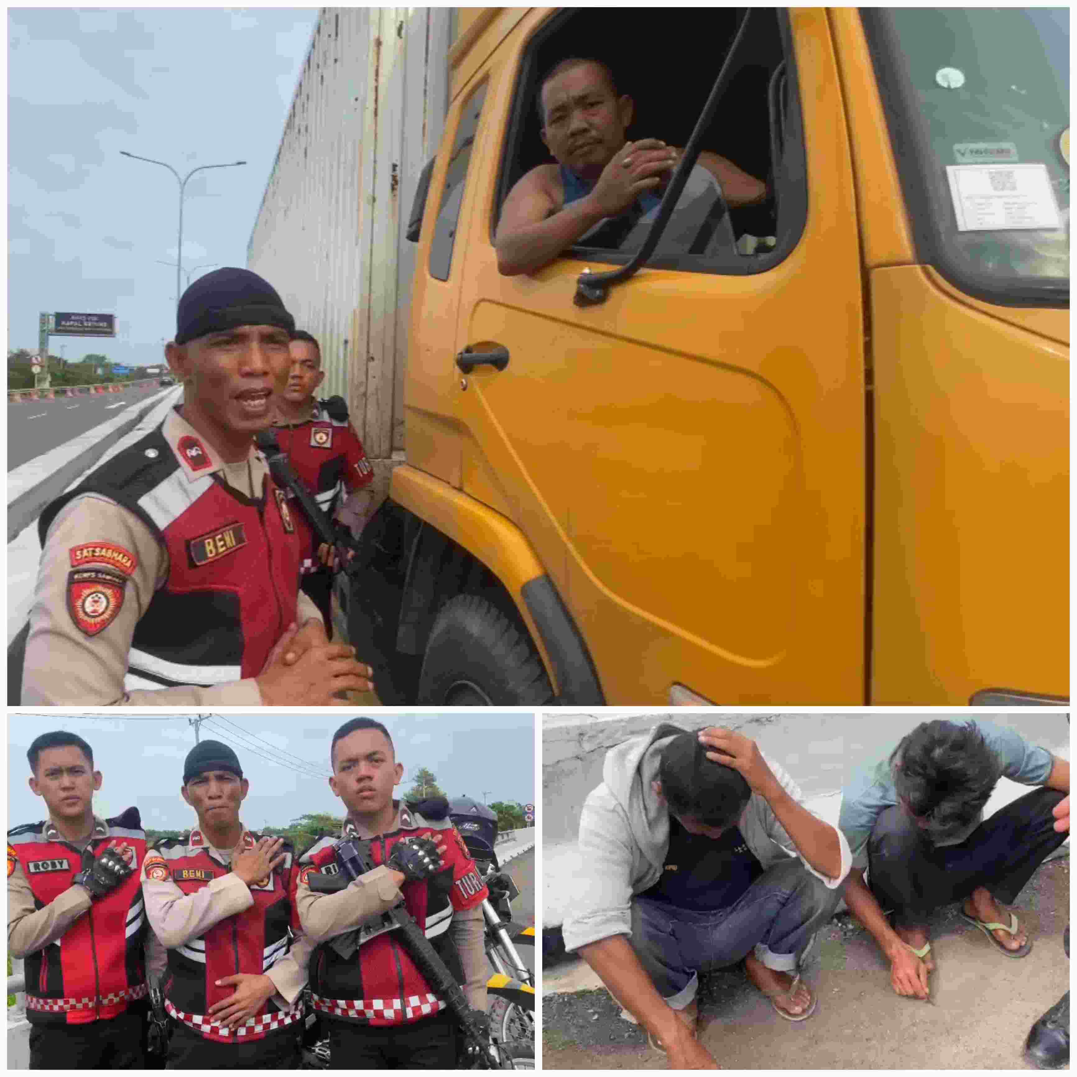 Tim Patroli Perintis Presisi Polres Ogan Ilir  Amankan Dua Pelaku Pungli di  Tol Keramasan