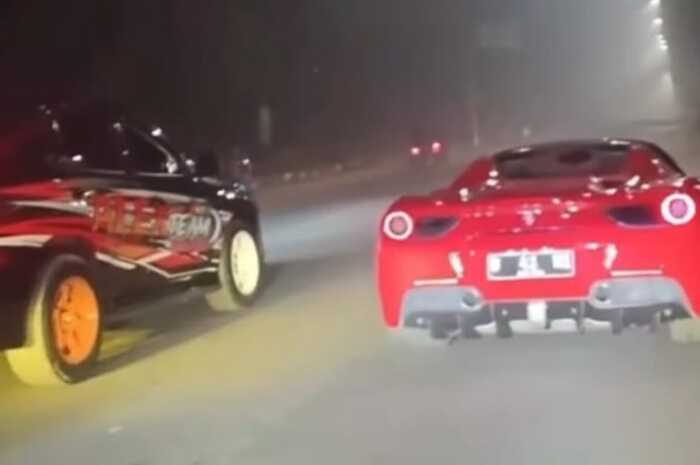 Pengemudi Pajero Sport-Ferrari Balapan di Palembang Diamankan