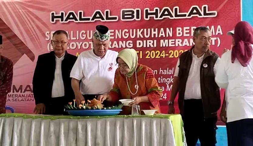 Ribuan Warga Meranjat Ogan Ilir, Hadiri Halal Bi Halal Idul Fitri 1445 H.