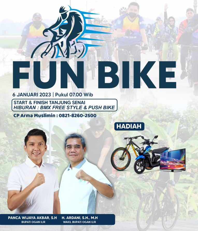 Besok Fun Bike Di Tanjung Senai HUT Ogan Ilir, Rebut Hadiah Sepeda Motor