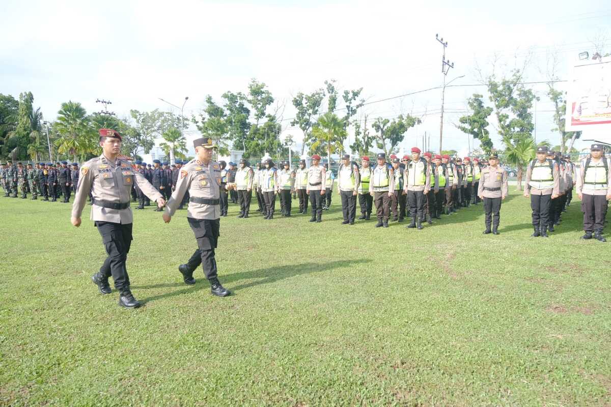 Polres Muba Gelar Apel Pergeseran Pasukan Pengamanan TPS, ini Pesan Kapolres 