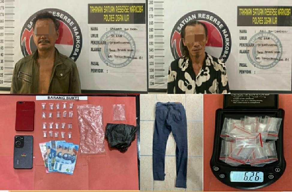 Satres Narkoba Polres Ogan Ilir  Amankan Dua Pengedar dan  20 paket Sabu
