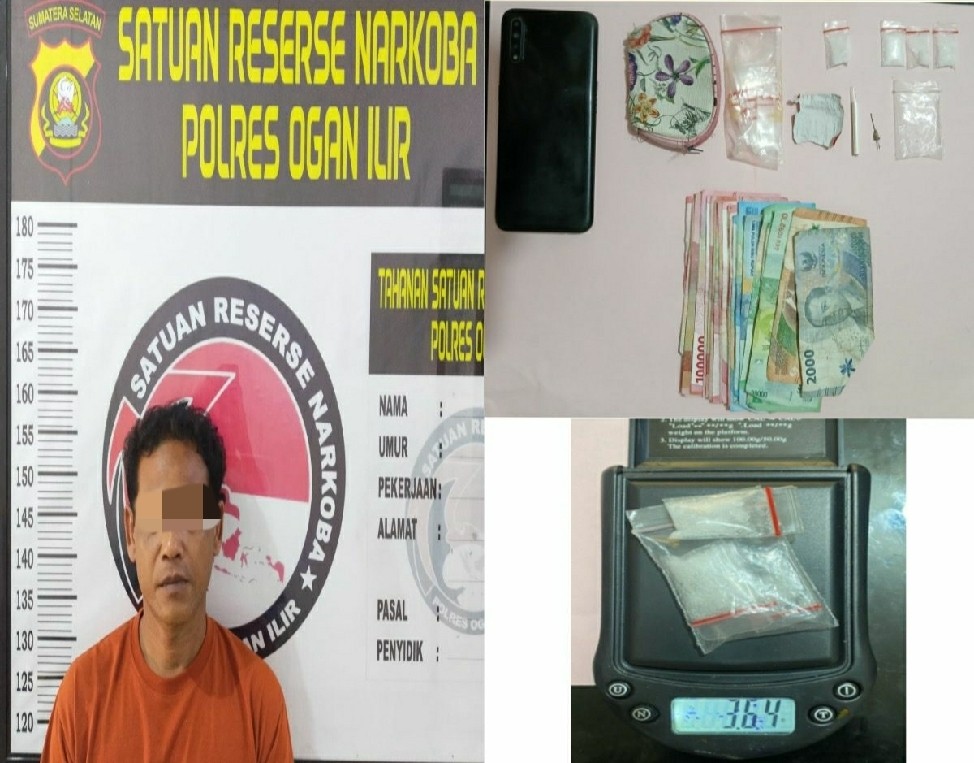 Sempat Kabur,  Pengedar Sabu Ditangkap Sat Narkoba  Polres  Ogan Ilir Di Belakang Rumahnya