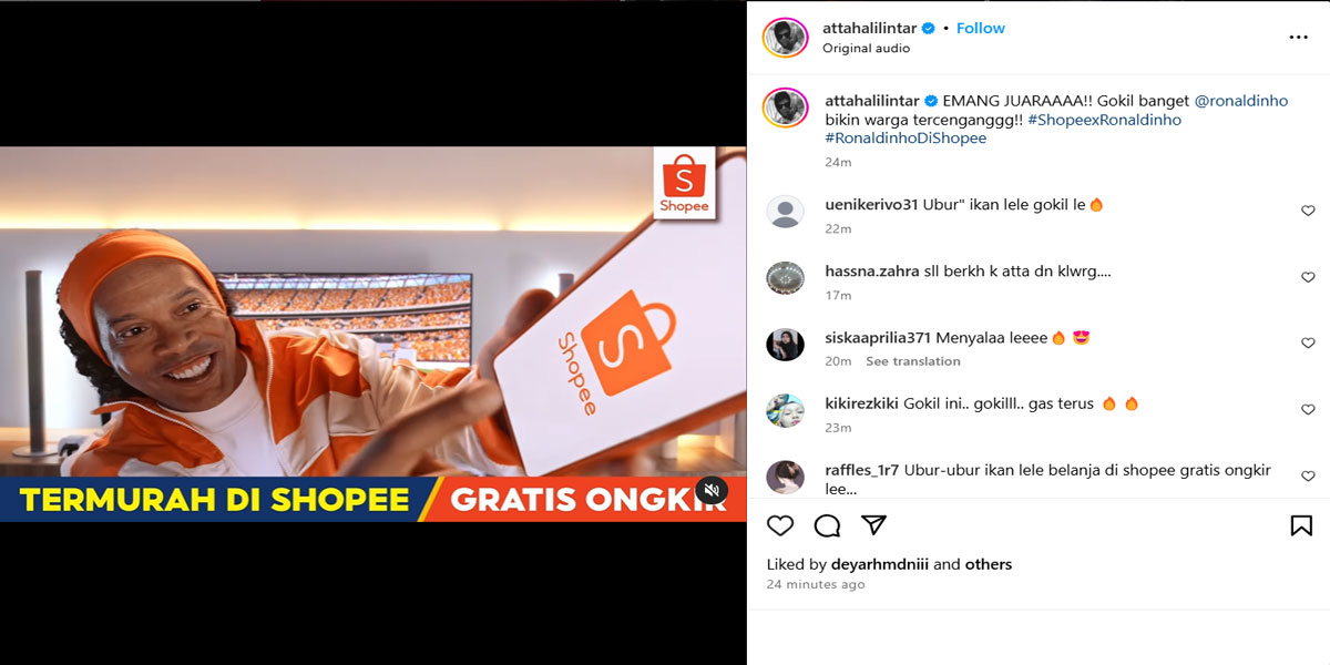 Legenda Kembali! Ronaldinho Tampil di Iklan Shopee, Netizen Nostalgia Gol Ikoniknya