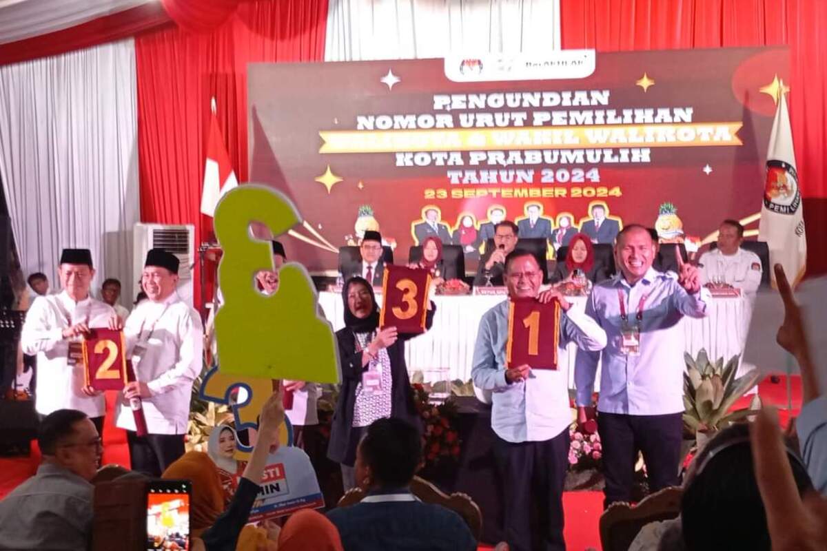 3 Pasangan Calon Kada Prabumulih Maknai Nomor Urut, Sepakat Ciptakan Pilkada Damai