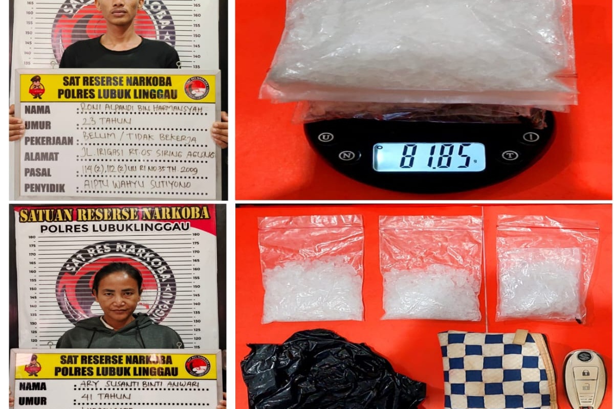 2 Kurir Sabu Ditangkap Polres Lubuklinggau, BB Diamankan 81 Gram