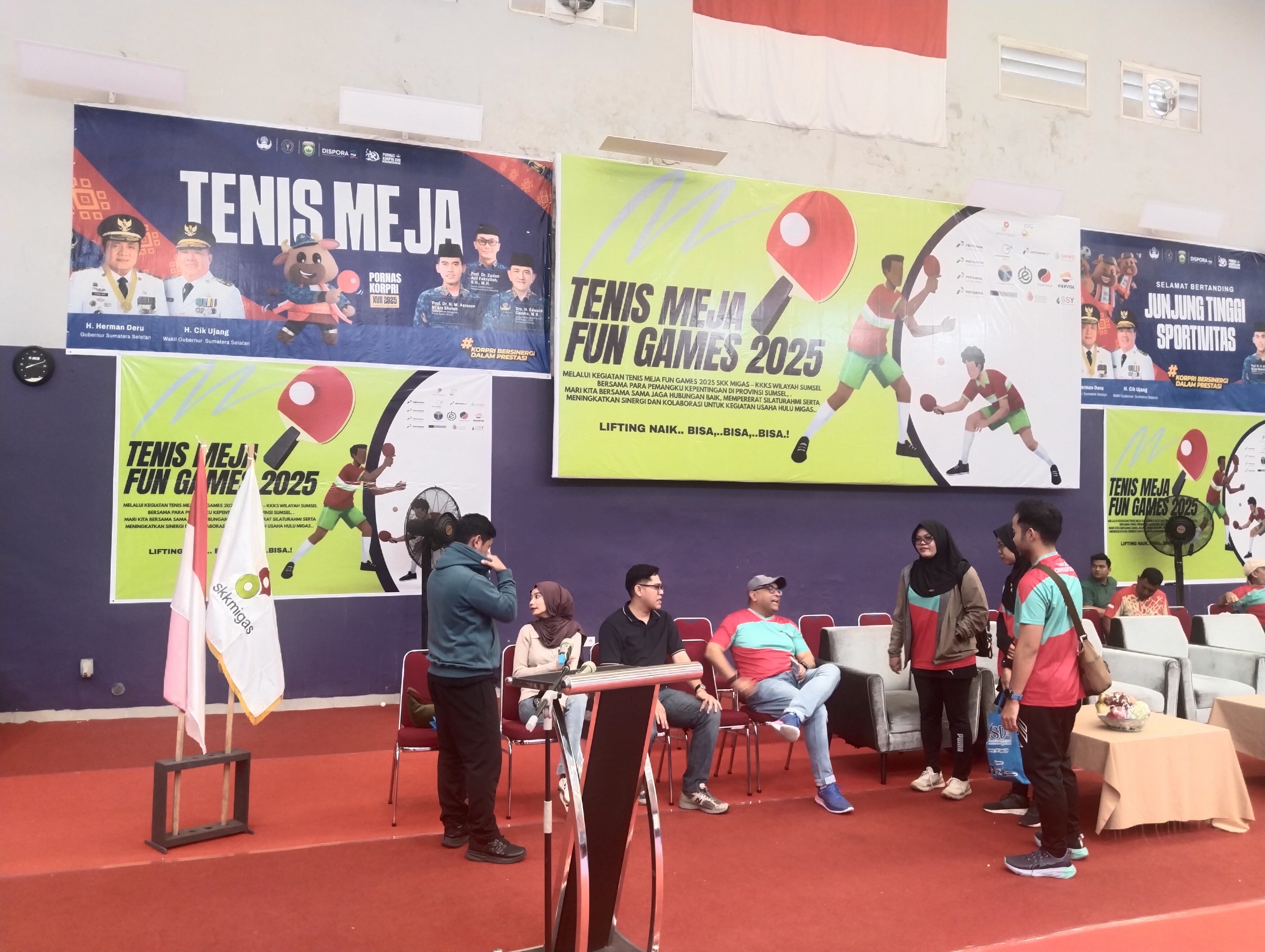 Fun Games Tenis Meja Pemprov Sumsel vs SKK Migas Segera Dimulai