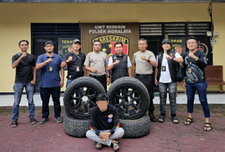 Tim Tekab Polsek Indralaya Tangkap Pencuri Ban Mobil