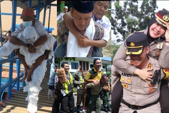 Polwan Cantik Digendong Kapolres Sebuah Tradisi yang Mengakar Lama di Tubuh Polri Sebagai Wujud Penghargaan